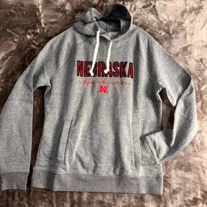 Nebraska Huskers Hoodie Mens Large Heather Gray Captivating Football Team NCAA